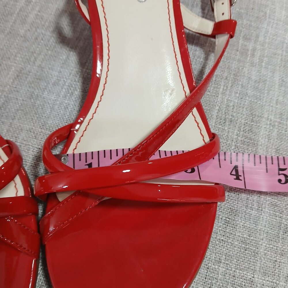 Cherry Red Patten Leather Strappy Kitten Heal Sandle by Franco Sarto Size 7M - Picture 8 of 10